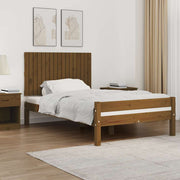 sengegavl 108x3x60 cm massivt fyrretræ gyldenbrun