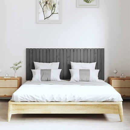 sengegavl 147x3x60 cm massivt fyrretræ grå