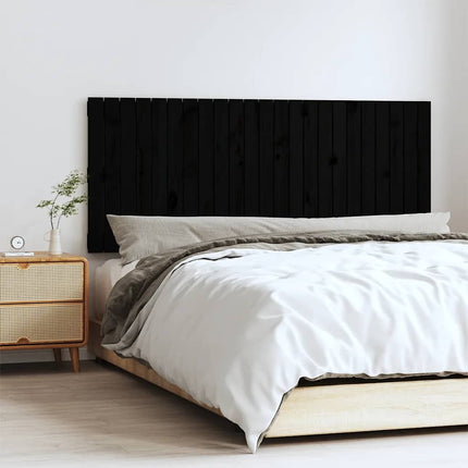 sengegavl 147x3x60 cm massivt fyrretræ sort