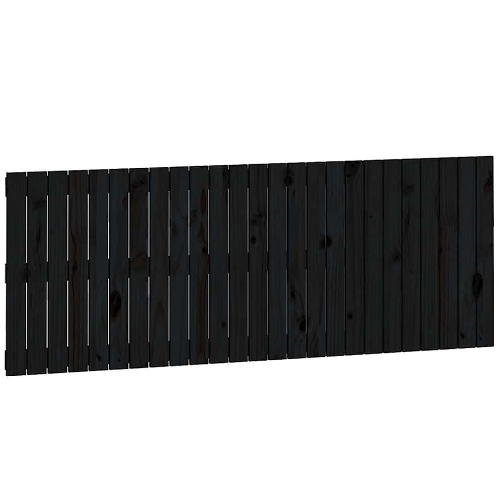 sengegavl 159,5x3x60 cm massivt fyrretræ sort
