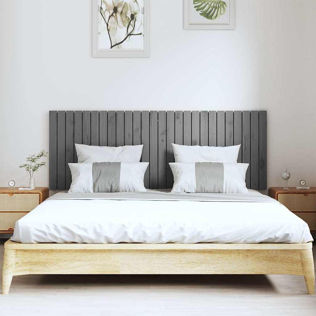 sengegavl 166x3x60 cm massivt fyrretræ grå