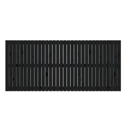 sengegavl 204x3x90 cm massivt fyrretræ sort