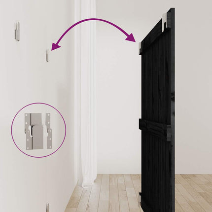 sengegavl 95,5x3x90 cm massivt fyrretræ sort
