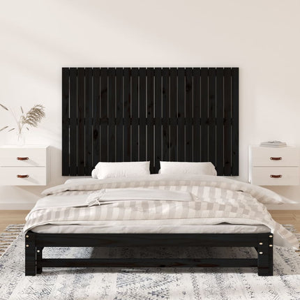 sengegavl 147x3x90 cm massivt fyrretræ sort