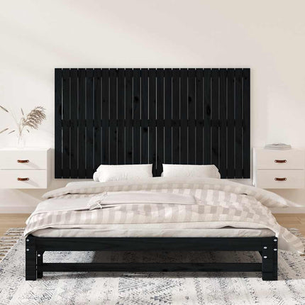 sengegavl 159,5x3x90 cm massivt fyrretræ sort