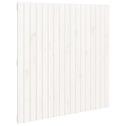 væghængt sengegavl 108x3x63 cm massivt fyrretræ hvid