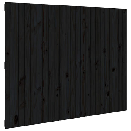 sengegavl 146,5x3x110 cm massivt fyrretræ sort