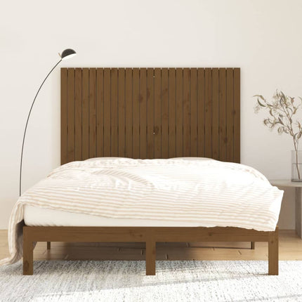 sengegavl 159,5x3x110 cm massivt fyrretræ gyldenbrun