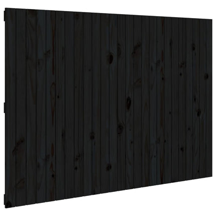 sengegavl 159,5x3x110 cm massivt fyrretræ sort