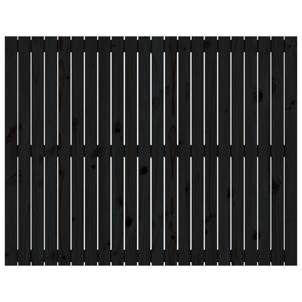 sengegavl 140x3x110 cm massivt fyrretræ sort