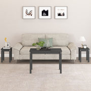 indskudsborde 3 stk. massivt fyrretræ grå