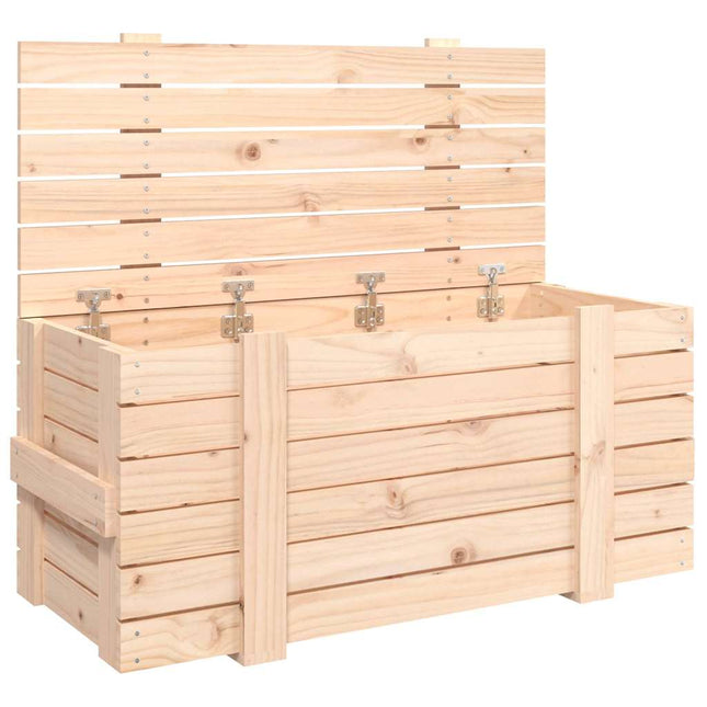 opbevaringskasse 91x40,5x42 cm massivt fyrretræ