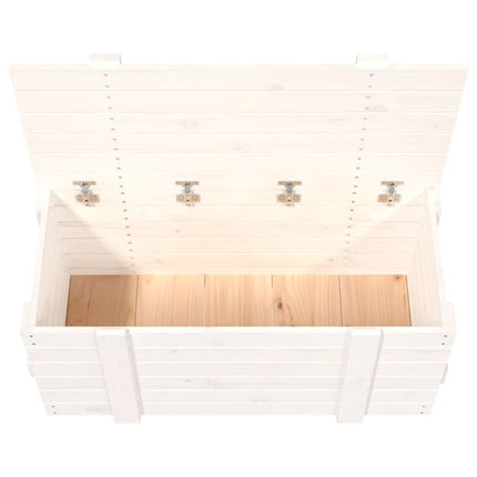 opbevaringskasse 91x40,5x42 cm massivt fyrretræ hvid