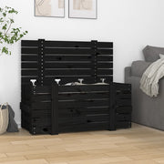 opbevaringskasse 91x40,5x42 cm massivt fyrretræ sort