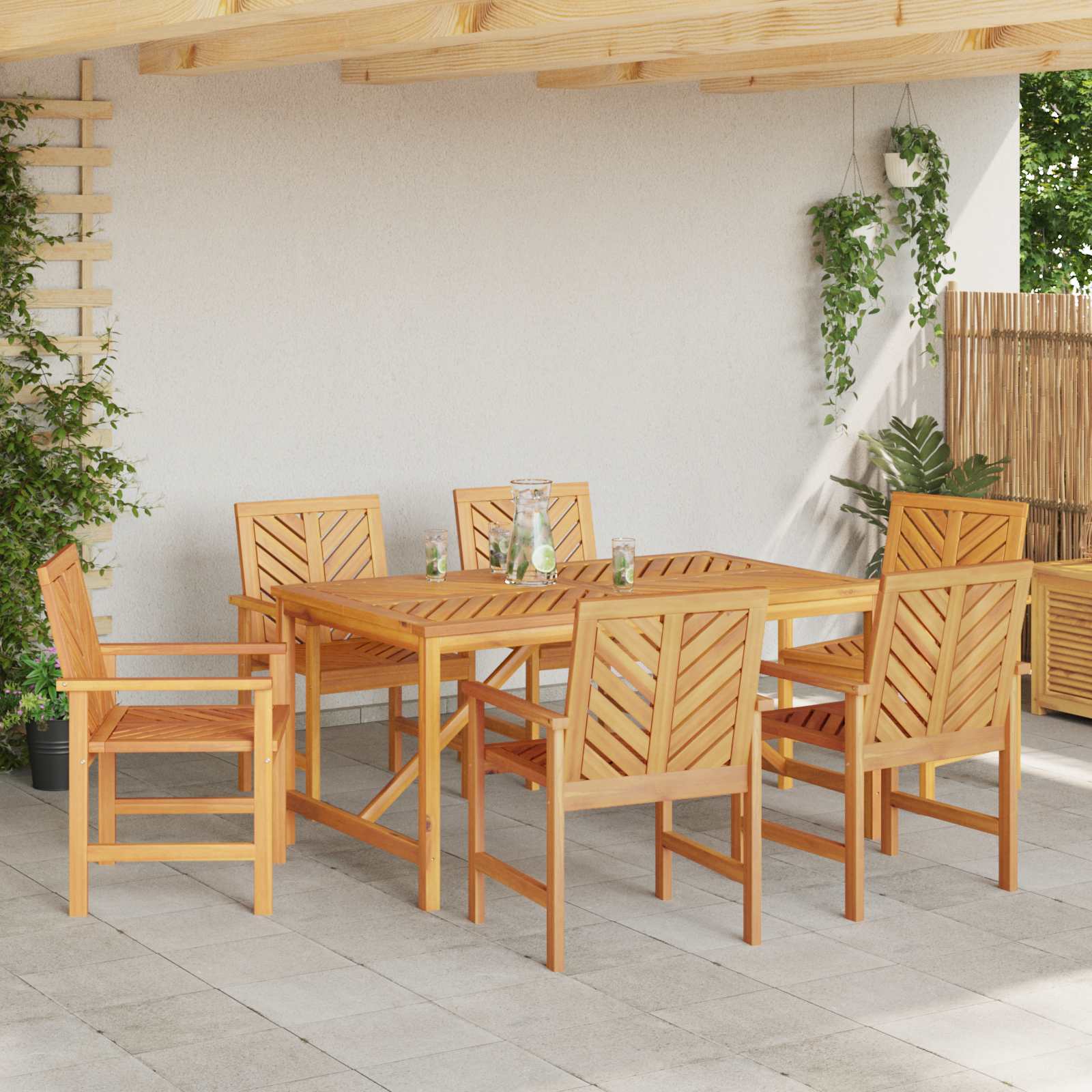 Spisestuestol 6 pcs Naturfarvet 62.5 x 59 x 89 cm