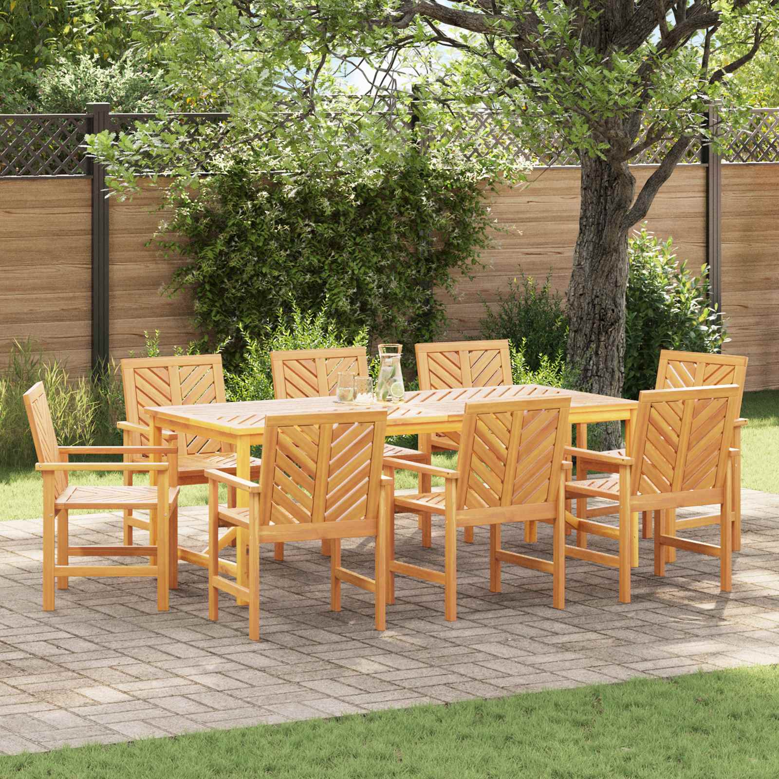 Spisestuestol 8 pcs Naturfarvet 62.5 x 59 x 89 cm