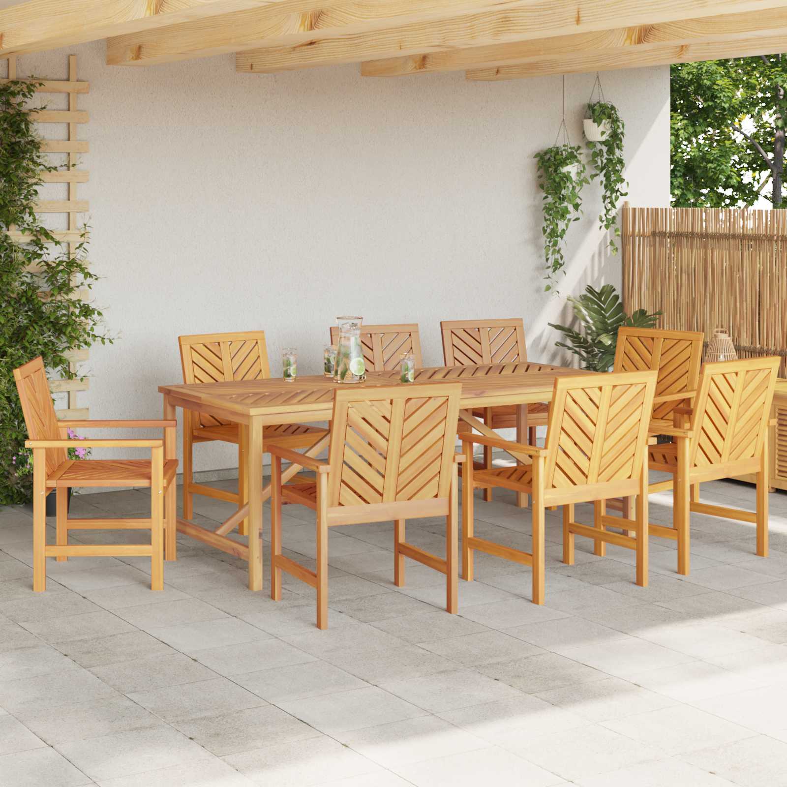 Spisestuestol 8 pcs Naturfarvet 62.5 x 59 x 89 cm