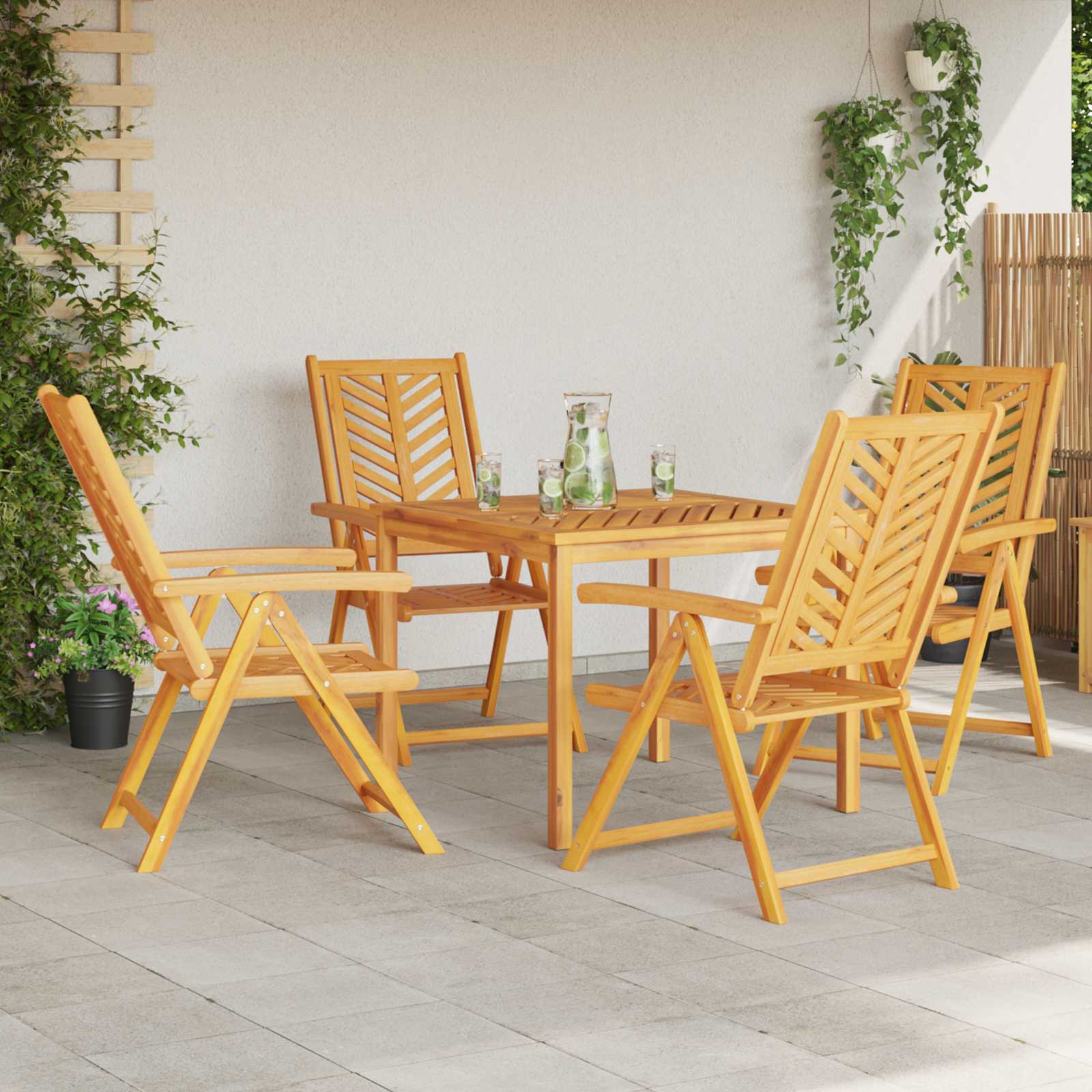 Have Stol 4 pcs Brun 57 x 72 x 109 cm Massivt Akacietræ