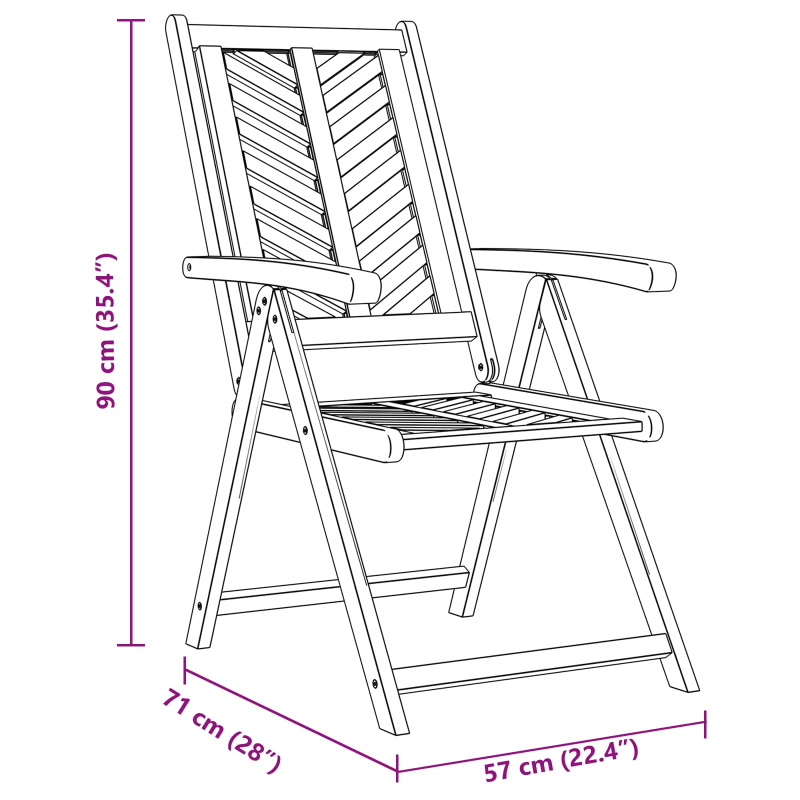 Have Stol 4 pcs Brun 57 x 72 x 109 cm Massivt Akacietræ