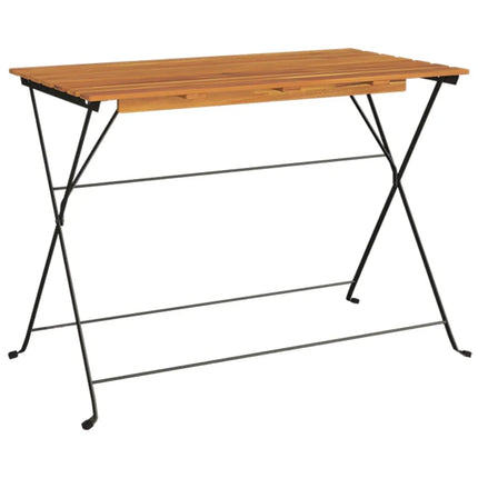 foldbart bistrobord 100x54x71 cm massivt akacietræ og stål