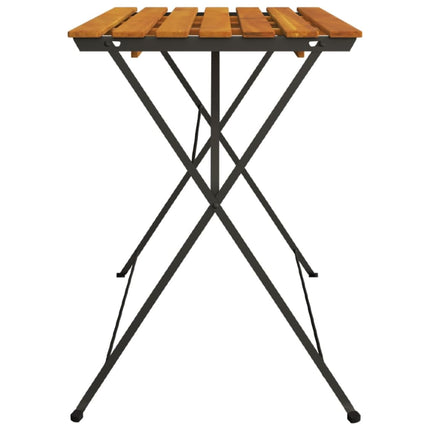 foldbart bistrobord 100x54x71 cm massivt akacietræ og stål