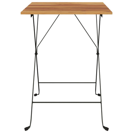 foldbart bistrobord 55x54x71 cm massivt teaktræ og stål
