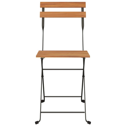 foldbare bistrostole 4 stk. massivt teaktræ og stål