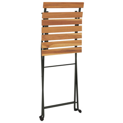 foldbare bistrostole 4 stk. massivt teaktræ og stål