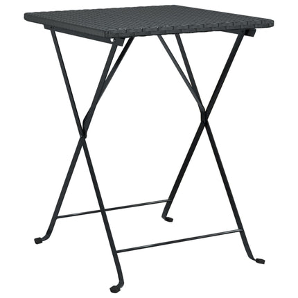 foldbart bistrobord 55x54x71 cm polyrattan sort