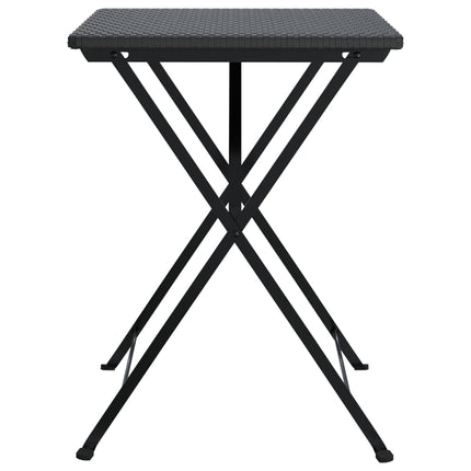 foldbart bistrobord 55x54x71 cm polyrattan sort