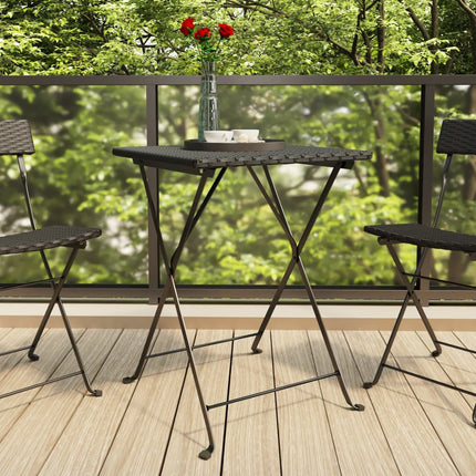 foldbart bistrobord 55x54x71 cm polyrattan sort