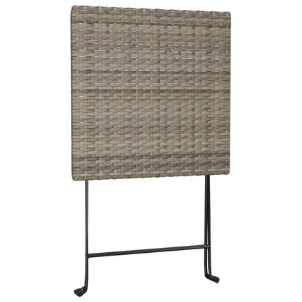 foldbart bistrobord 55x54x71 cm polyrattan grå