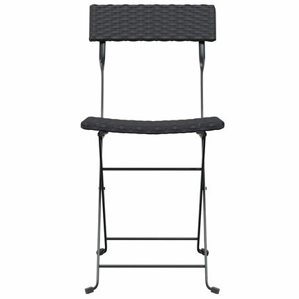 Klapstole 2 stk. sort polyrattan og stål