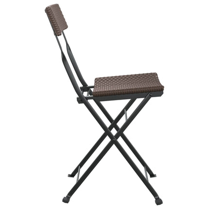 foldbare bistrostole 2 stk. polyrattan og stål brun