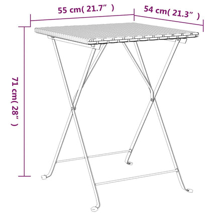 foldbart bistrosæt 3 dele polyrattan sort