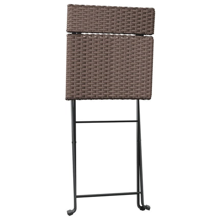 foldbart bistrosæt 3 dele polyrattan brun