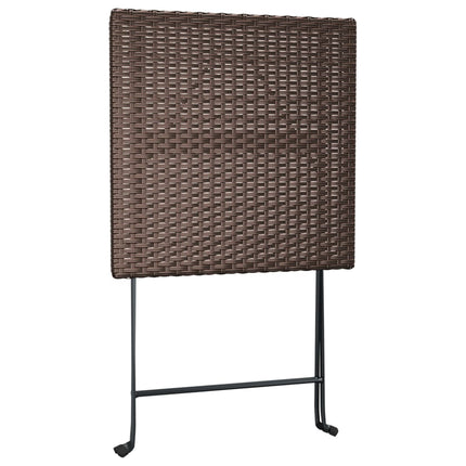 foldbart bistrosæt 3 dele polyrattan brun