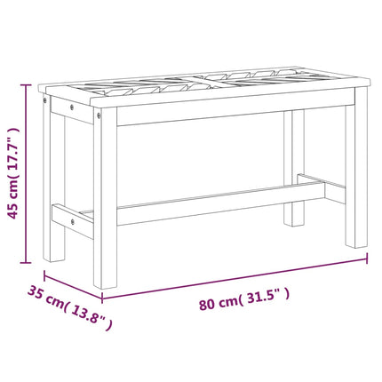 havebænk 80 cm massivt akacietræ