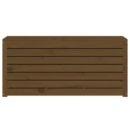 havekasse 101x50,5x46,5 cm massivt fyrretræ gyldenbrun
