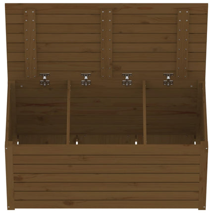 havekasse 101x50,5x46,5 cm massivt fyrretræ gyldenbrun