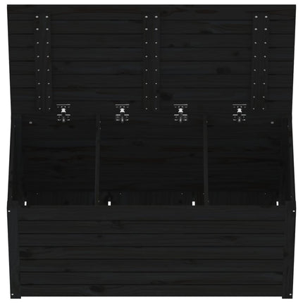 havekasse 101x50,5x46,5 cm massivt fyrretræ sort