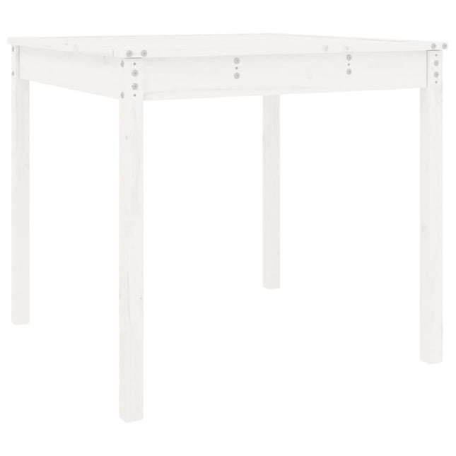 havebord 82,5x82,5x76 cm massivt fyrretræ hvid