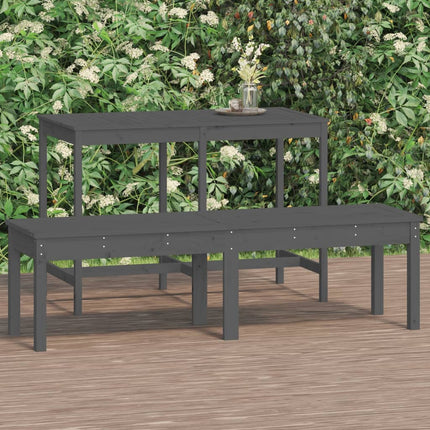 2-personers havebænk 159,5x44x45 cm massivt fyrretræ grå