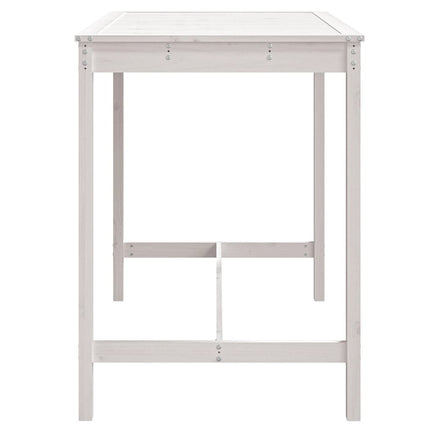 havebord 121x82,5x110 cm massivt fyrretræ hvid