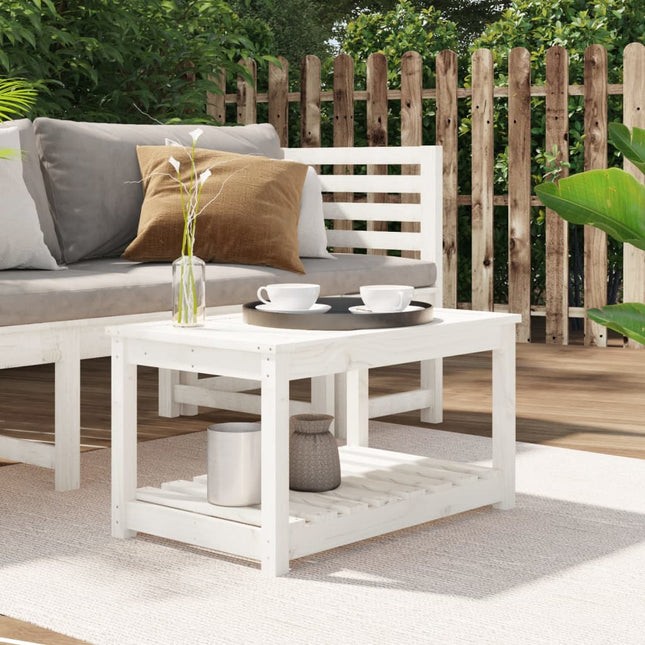 havebord 82,5x50,5x45 cm massivt fyrretræ hvid