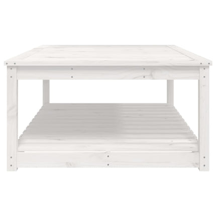 havebord 121x82,5x45 cm massivt fyrretræ hvid