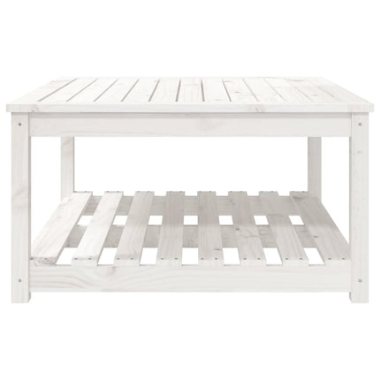 havebord 82,5x82,5x45 cm massivt fyrretræ hvid