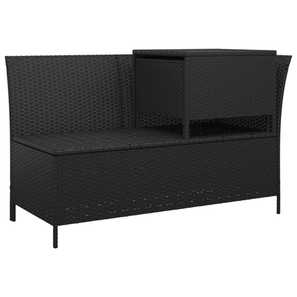 loungesæt til haven 4 dele med hynder polyrattan sort