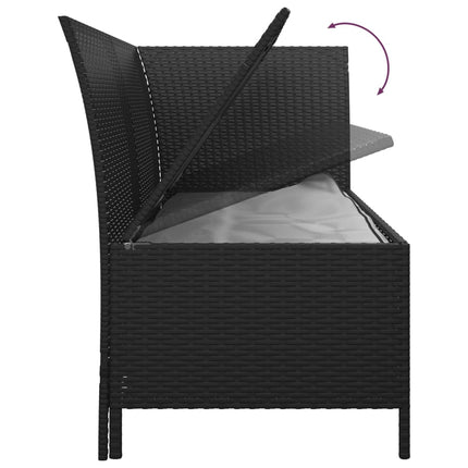 loungesæt til haven 4 dele med hynder polyrattan sort