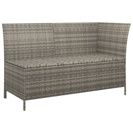 loungesæt til haven 3 dele med hynder polyrattan grå